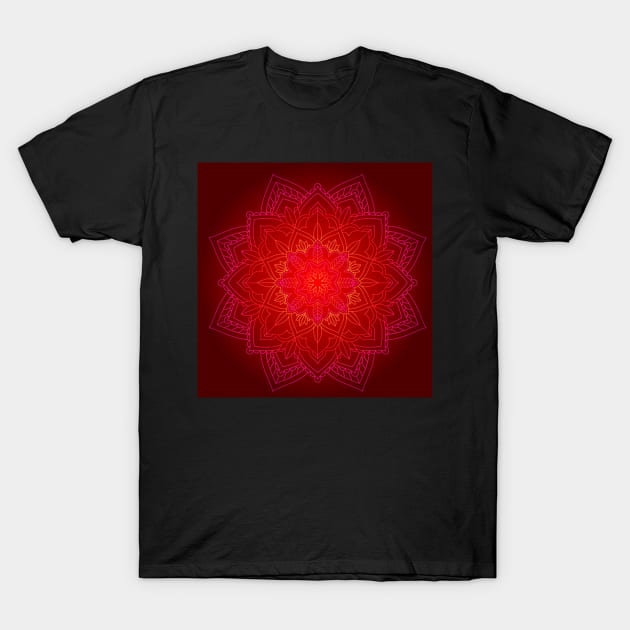 Red Mandala Vibrant tones of Reds Graphic Design T-Shirt by tamdevo1